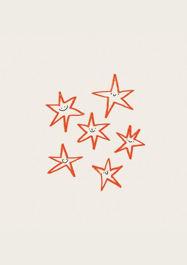 Cute Everyday Card - Hand Drawn Stars created by Kelly May Illustration