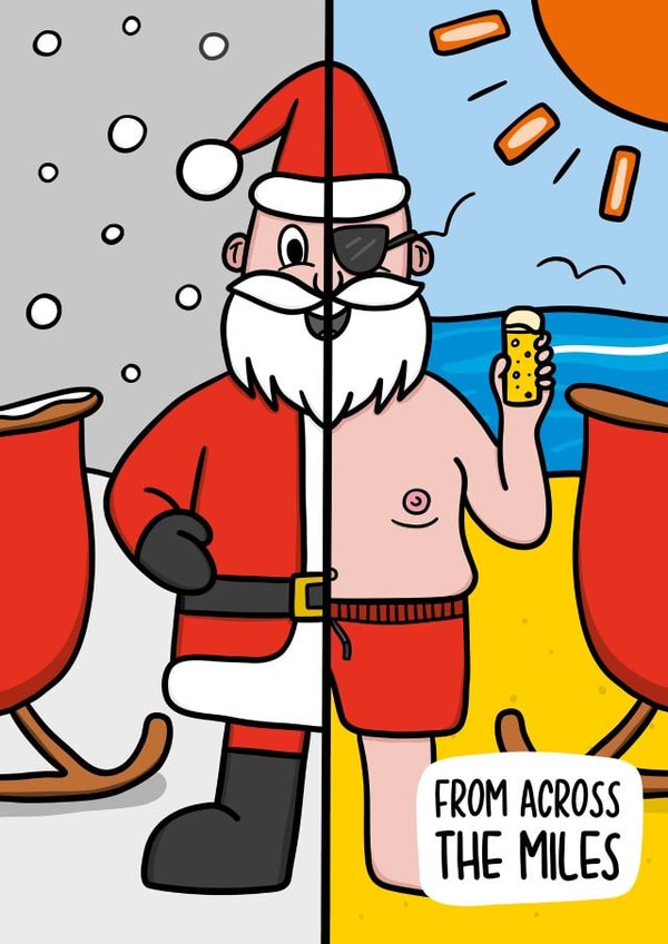 Funny Christmas Card - Around The World - Australia - Across the Miles created by TeePee Creations