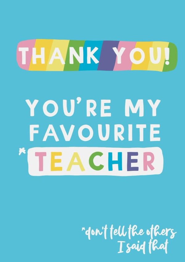 Cute Thank You Card - For Teacher created by Giddy Kipper