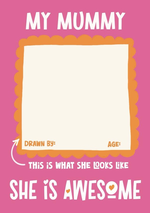 Cute Birthday Card - Mummy Drawing - From The Kids created by Giddy Kipper