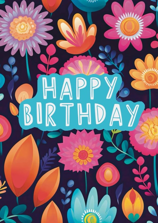 Pretty Birthday Card - For Her - Modern Floral created by Giddy Kipper