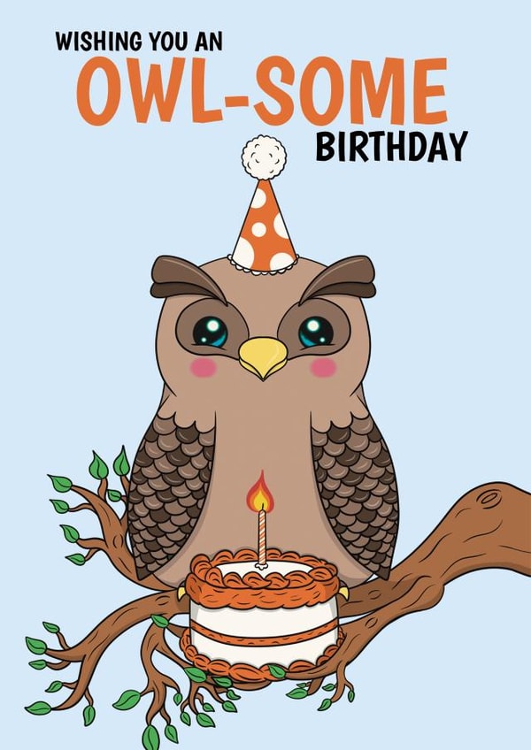 Cute Owl Birthday Card | thortful