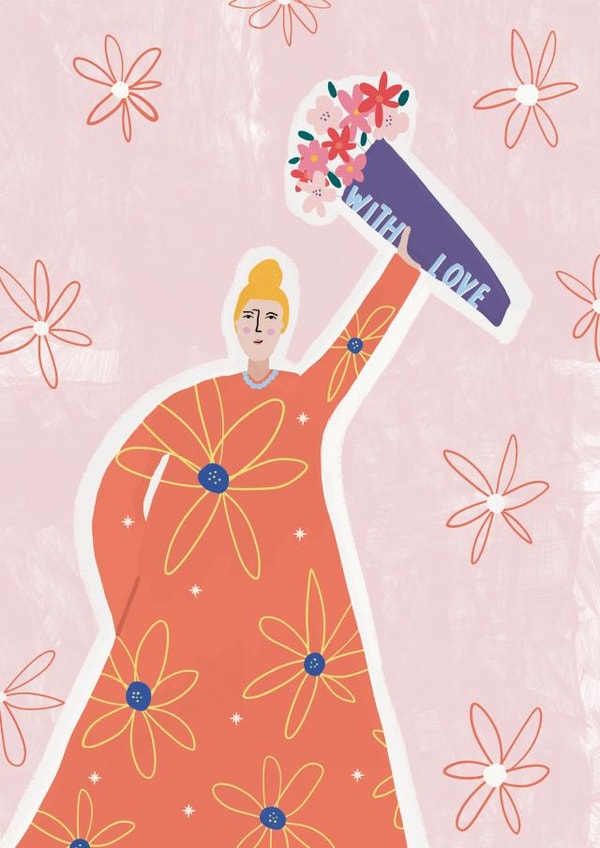 Arty Just Because Card - With Love - For Her created by Sweetlove Press