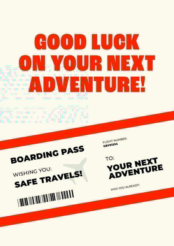 Good Luck On Your Next Adventure Card For Leaving, New Job or Travelling created by Isabelle Stansbury