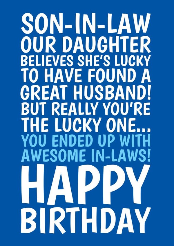 Funny Son-In-Law Card - Awesome In-Laws created by @Cupsie's Creations