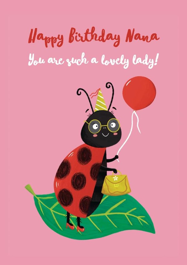 Cute Ladybird Nana Birthday Card created by Hannah Jayne Lewin