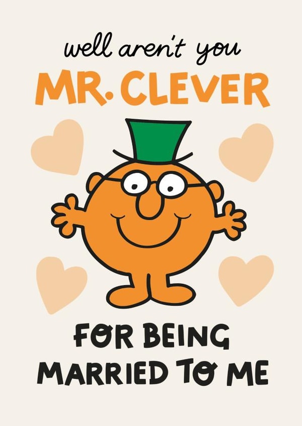 Funny Anniversary Card - Mr. Clever - Mr. Men - Husband created by Mr. Men