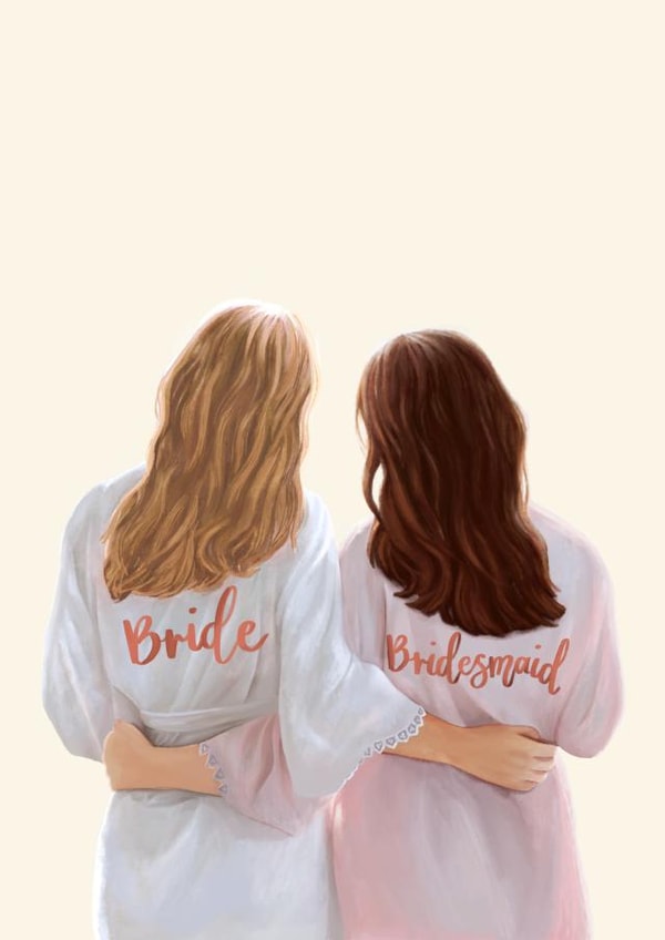 Bridesmaid Bride Wedding Hen Thank You Card created by Becca Doodles Design