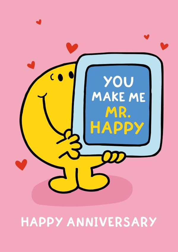 Cute Anniversary Card - Mr. Happy - Mr. Men created by Mr. Men