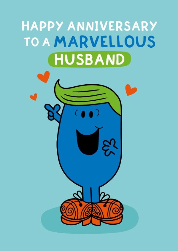 Cute Anniversary Card – Mr. Marvellous - Mr. Men - Husband created by Mr. Men