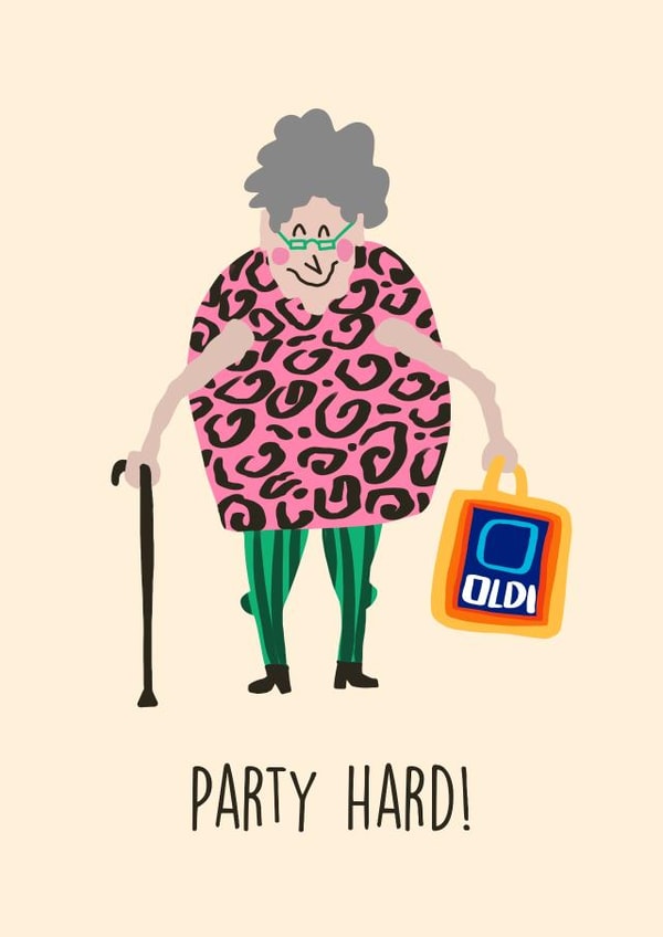 Cheeky Birthday Card For Her -  Fancy Party Oldi created by Bellollage