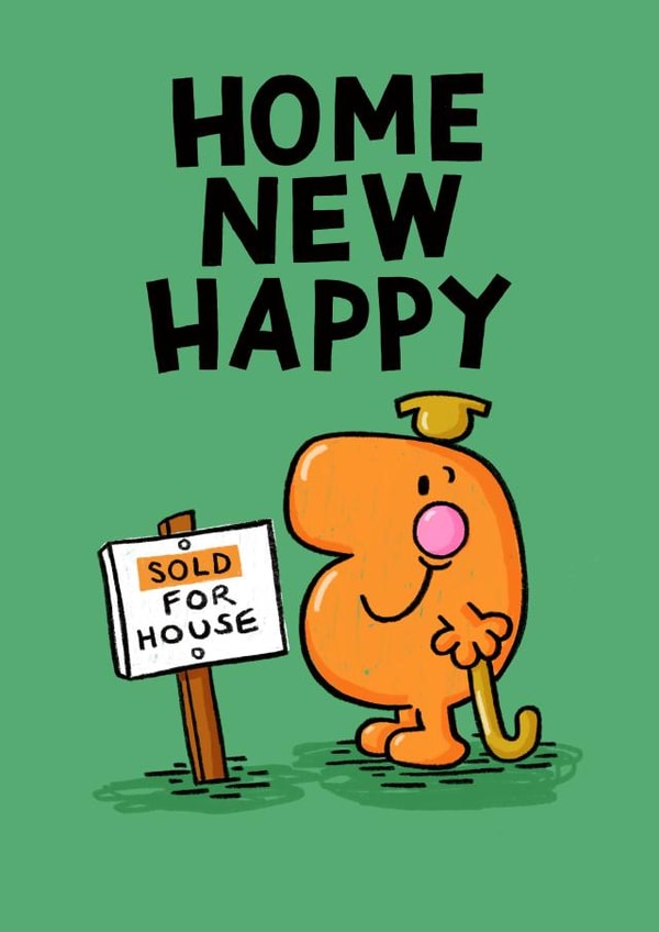 Cute New Home Card – Mr. Topsy Turvy - Mr. Men created by Mr. Men
