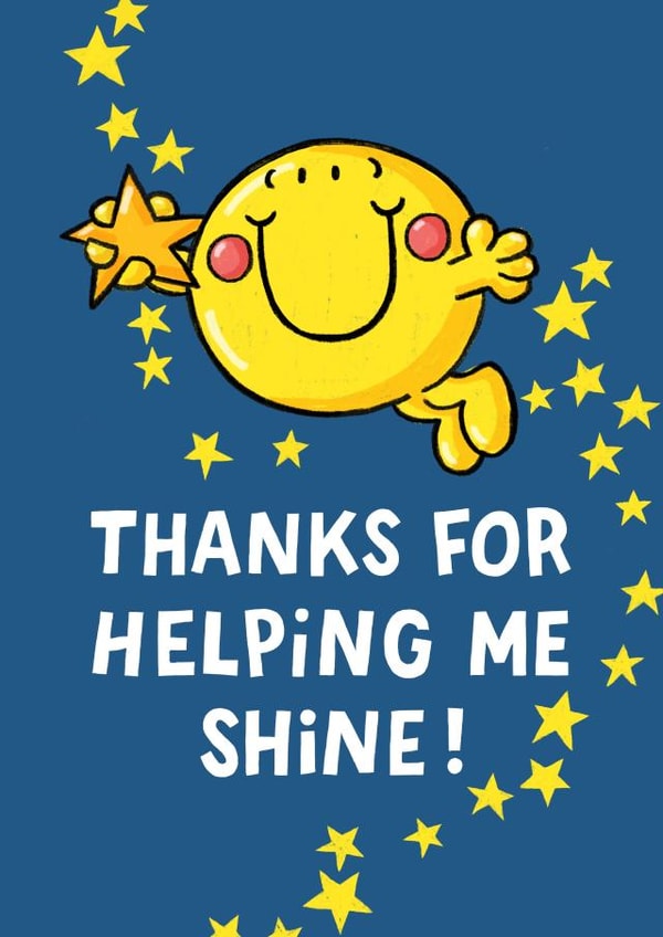 Cute Thank You Teacher Card - Mr. Happy - Mr. Men created by Mr. Men