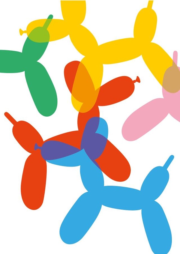 Cute Birthday Card - Balloon Dogs created by Dicky Bird