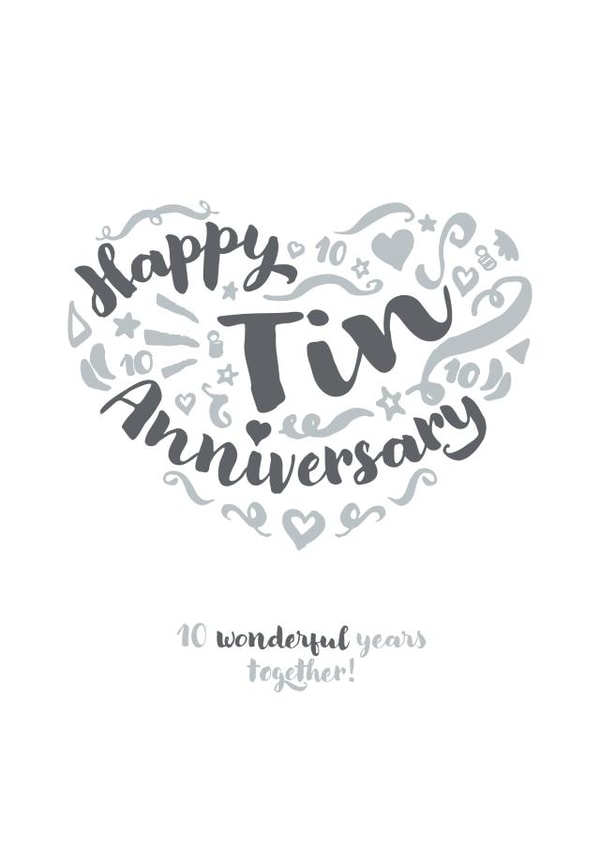 Classic Tin Anniversary card - for your significant other or a special couple created by Fatchair Print