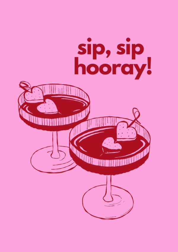 Cocktail Birthday Card - Cute and Fun - Sip Sip Horray created by thelittleone
