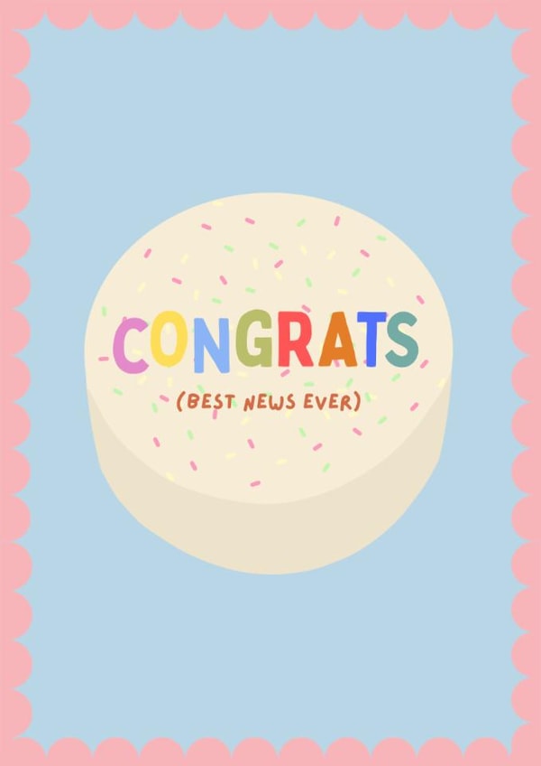 Cute congrats cake card - best news ever! created by thelittleone