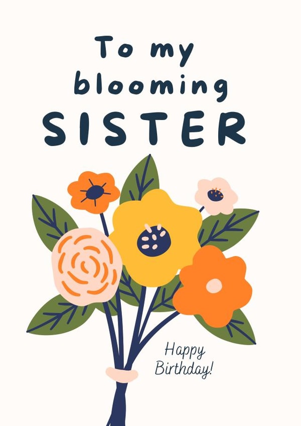 Floral Birthday Card for Sister created by With Love Laxmi