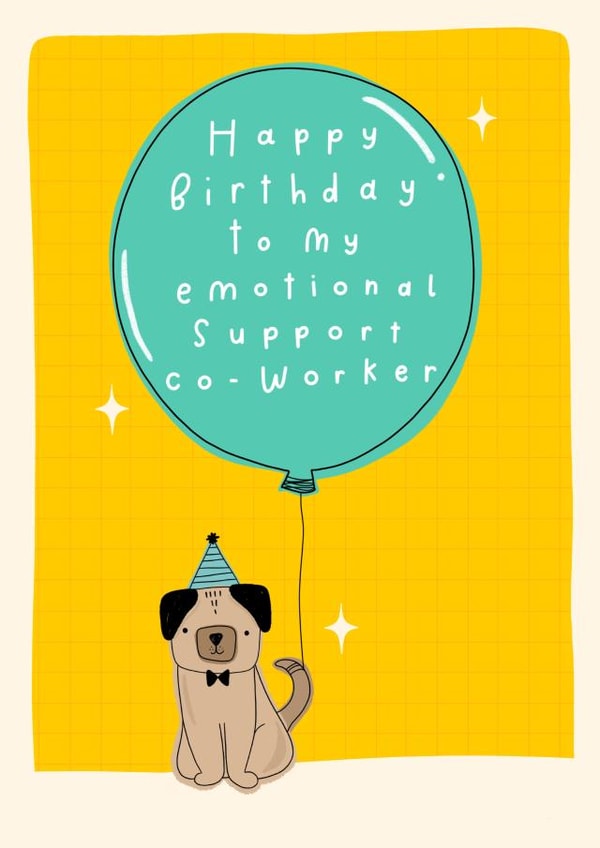 cute birthday card for your work bestie! created by katie illustrated