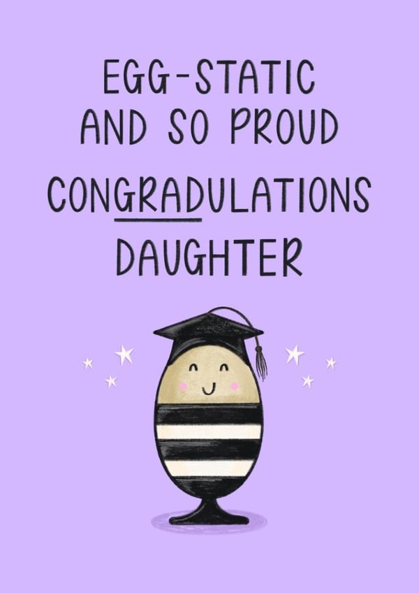 Cute Graduation Card - Egg Pun - For Daughter created by Muses & May
