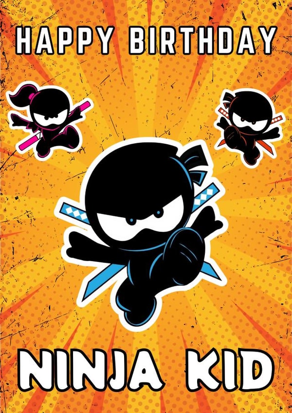 Fun birthday card for any little ninja kid. created by P1 Cards