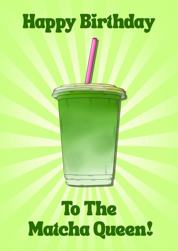 Gorgeous Matcha themed Birthday Card created by Poppy & Mabel