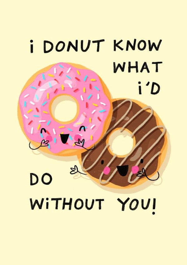 Cute Doughnut Thank You Card - Donut Pun created by Nicola Watson