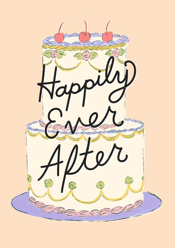 Wedding Vintage-Inspired Cake Happily Ever After Card created by Emma Brooks Creative