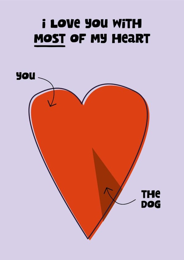 Funny Anniversary Card - I love you with most of my heart created by Kieron Haughton