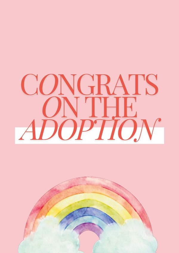 Congrats on the adoption - girl adoption card with rainbow created by ER
