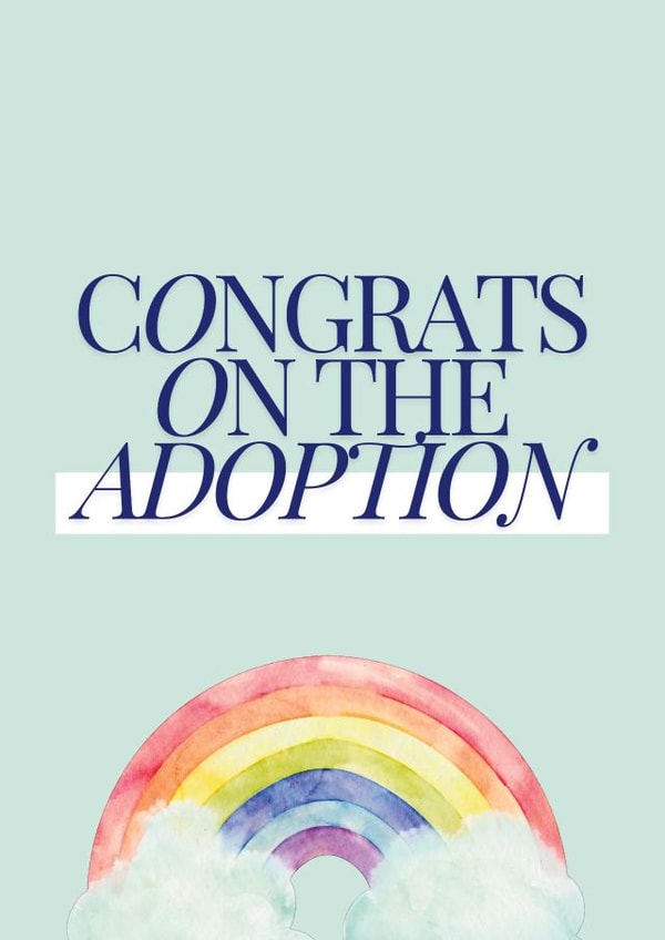 Congrats on the adoption - boy adoption card with rainbow created by ER