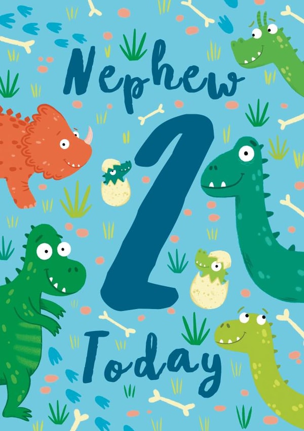 Nephew 2 Today Dinosaur 2nd Birthday Card created by Hannah Jayne Lewin