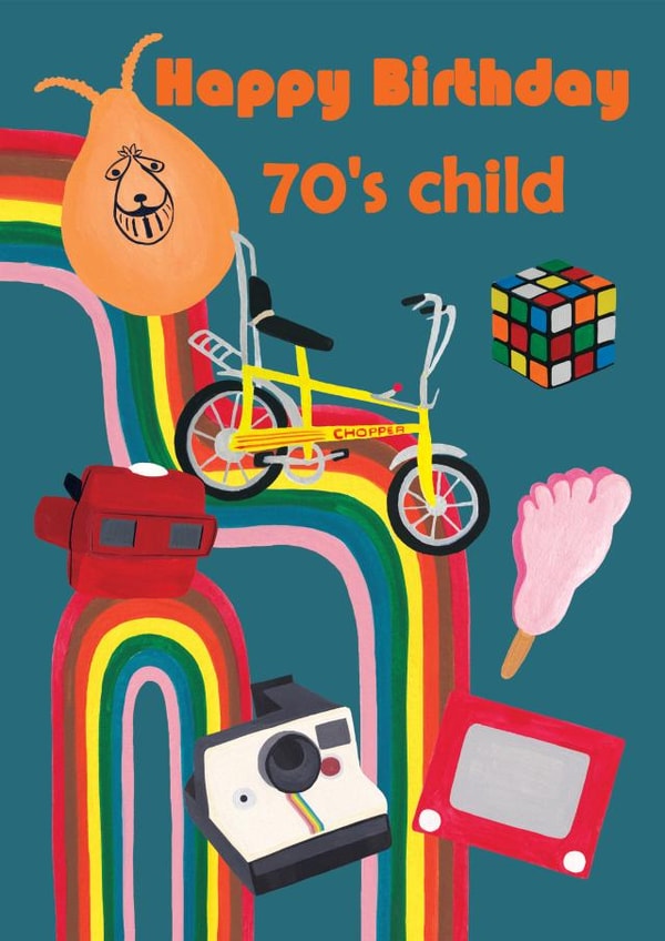 1970's child birthday card created by Charlotte Farr