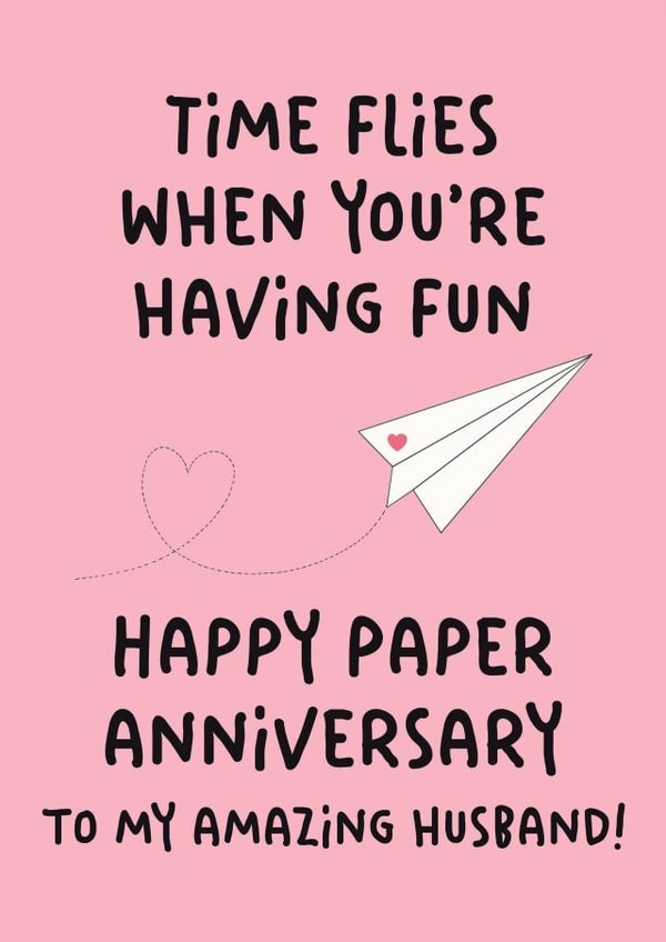 Cute 1st Wedding Anniversary Card - For Husband - Paper Anniversary created by Stuck Shop Gifts