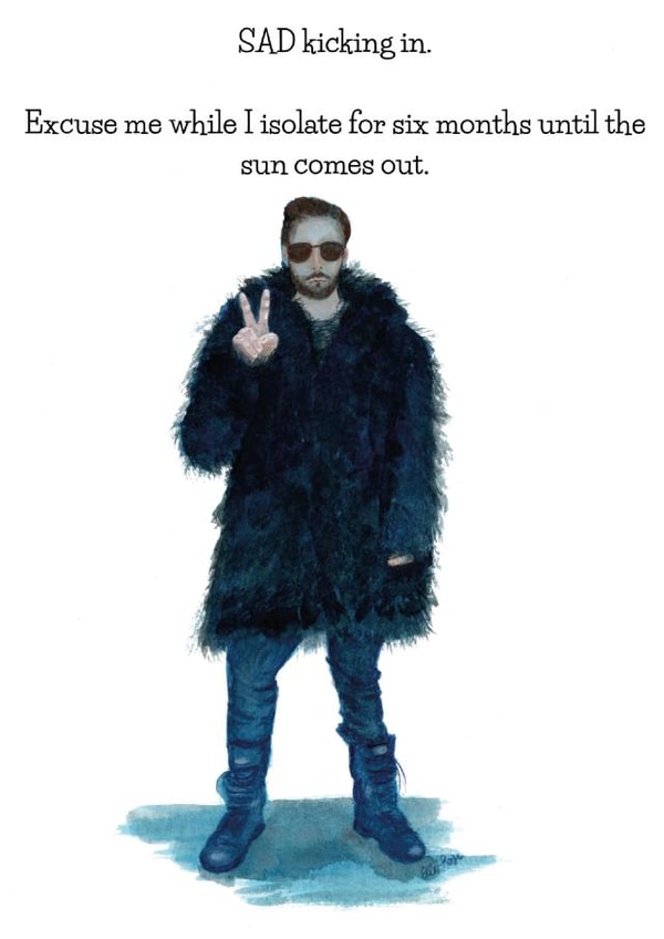 Funny Mental Health Card - SAD Kicking In - Relatable created by Mind Over Letter