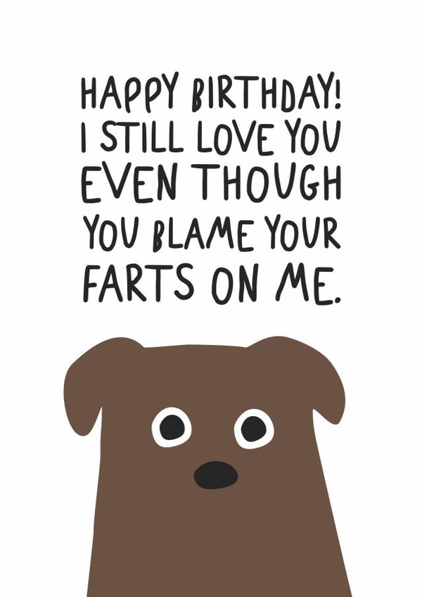 Funny Birthday Card - For Him - From The Dog created by @hollielonglanddesigns