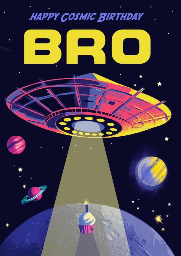 Retro Birthday Card - For Brother - Space Sci Fi created by Rocket68