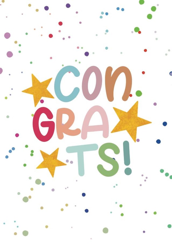 Cute and Colourful Starry Congratulations Card - Congrats! created by Sunflowers & Sarcasm