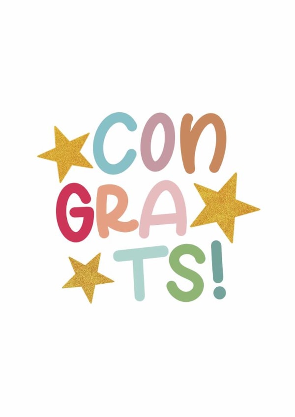 Cute and Colourful Starry Congratulations Card - Congrats! created by Sunflowers & Sarcasm
