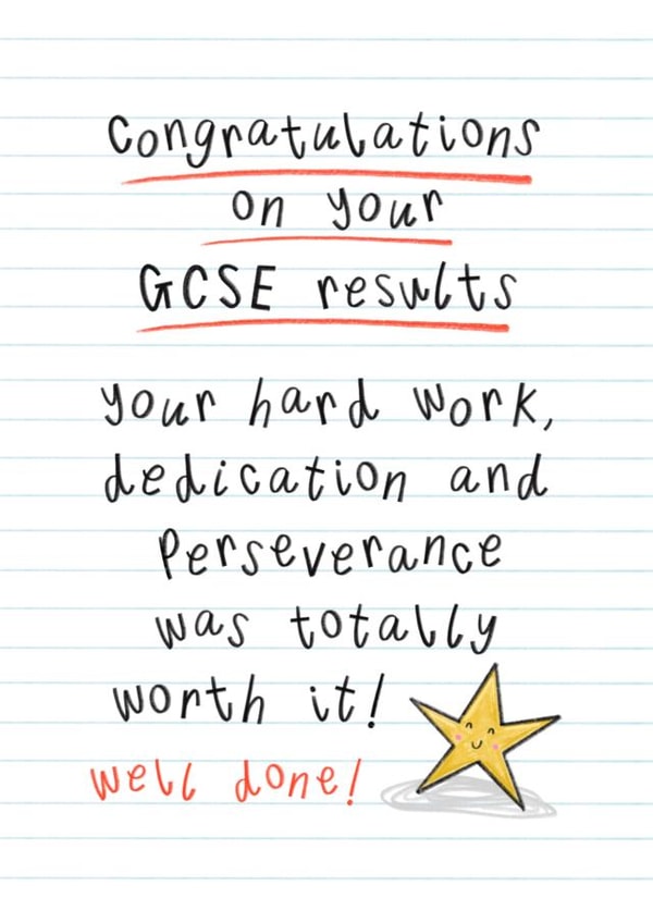 Heartfelt Exam Congratulations Card - GCSE Results created by Muses & May