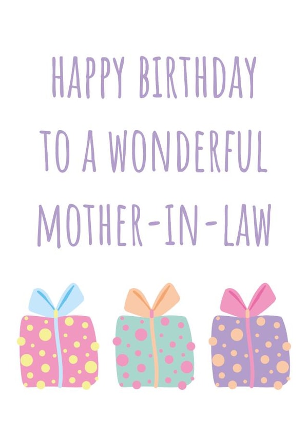 Cute Birthday Card - For Mother-In-Law - Birthday Gifts - Colourful Spots and Bows created by size3art