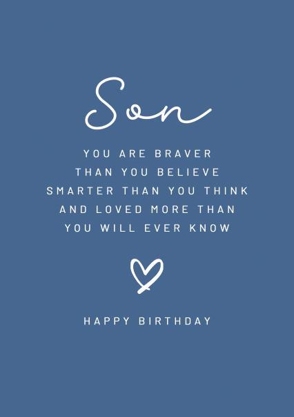 Sentimental son birthday card card