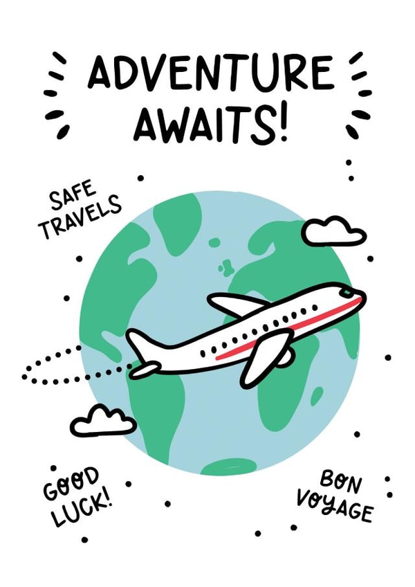 Adventure Awaits - Good Luck Travelling Card - Bon Voyage created by Lyndsay Moon