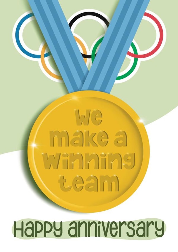 Heartfelt Anniversary Card - Olympic Medal - Winning Team created by Presents Felt