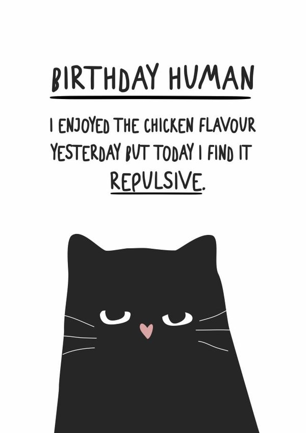 Funny Birthday Card - From The Cat - Relatable created by @hollielonglanddesigns