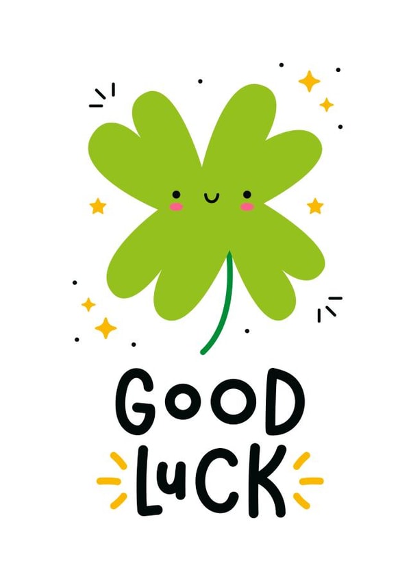 Cute Good Luck Card - Four Leaf Clover created by Joanne Hawker