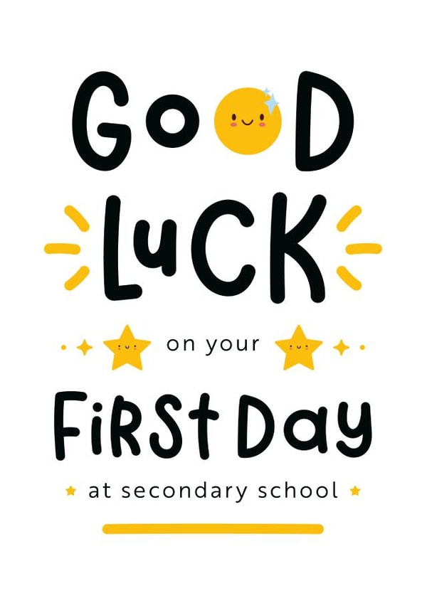Cute Good Luck Card - First Day At Secondary School created by Joanne Hawker