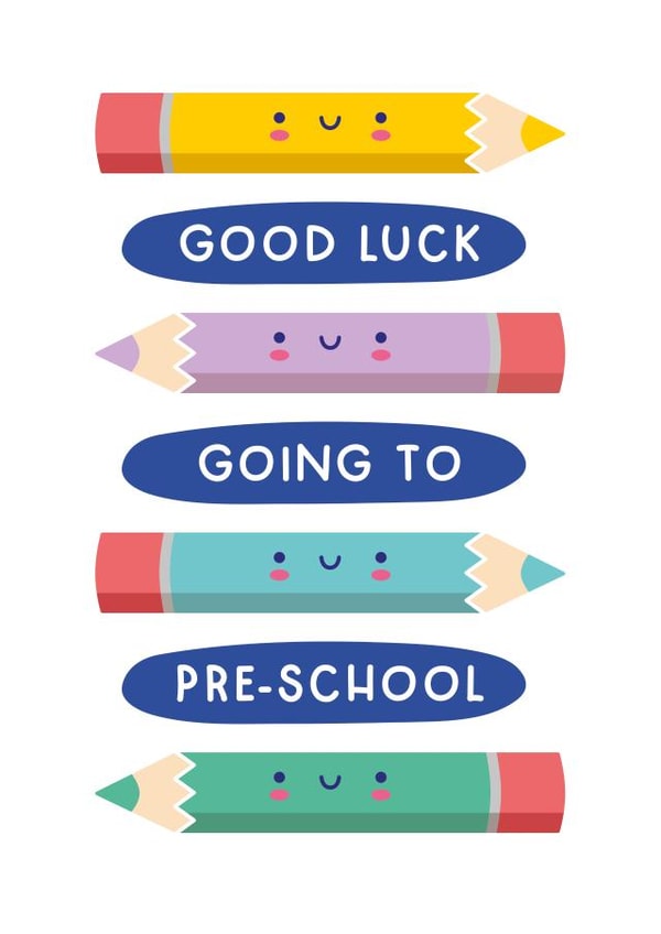 Cute Good Luck Card - First day - Going to Pre-School - Back to School Card created by Joanne Hawker