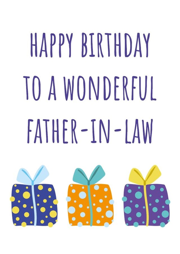 Cute Birthday Card - For Father-In-Law - Colourful Birthday Gifts created by size3art