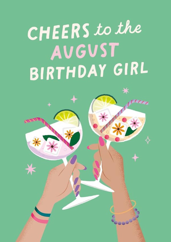 Pretty Birthday Card - August - Cheers created by Studio Mads
